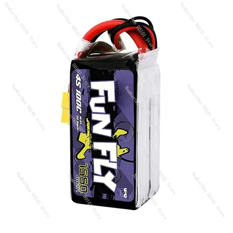FUNFLY 1300mAh 1550mAh 1800mAh 3S 4S 11.1V 14.8V 100C يبو بطارية XT60 التوصيل ل FPV 250 230 210 180 الحجم