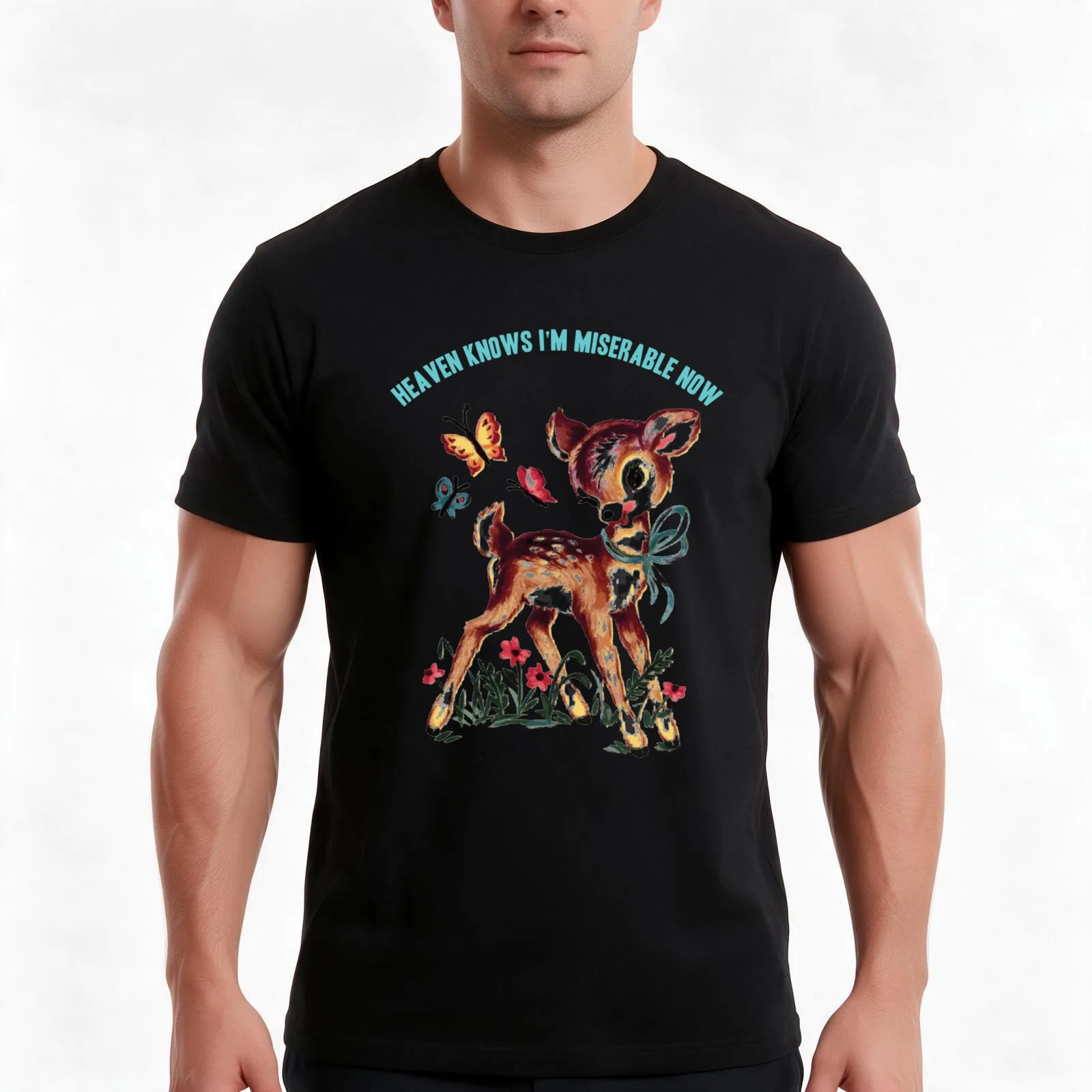 Heaven Knows I M A Miserable Now (The Smiths) T-Shirt, Summer Casual Cotton Tee, Oversized Streetwear Tops, Unisex Men Women