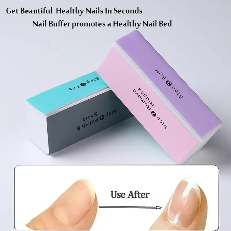 3 Pcs/Lot Nail Buffer Block 4 Way Colorful Buffing Block Shine Polisher Nail Buffing File Manicure Sanding Nail Art Tools