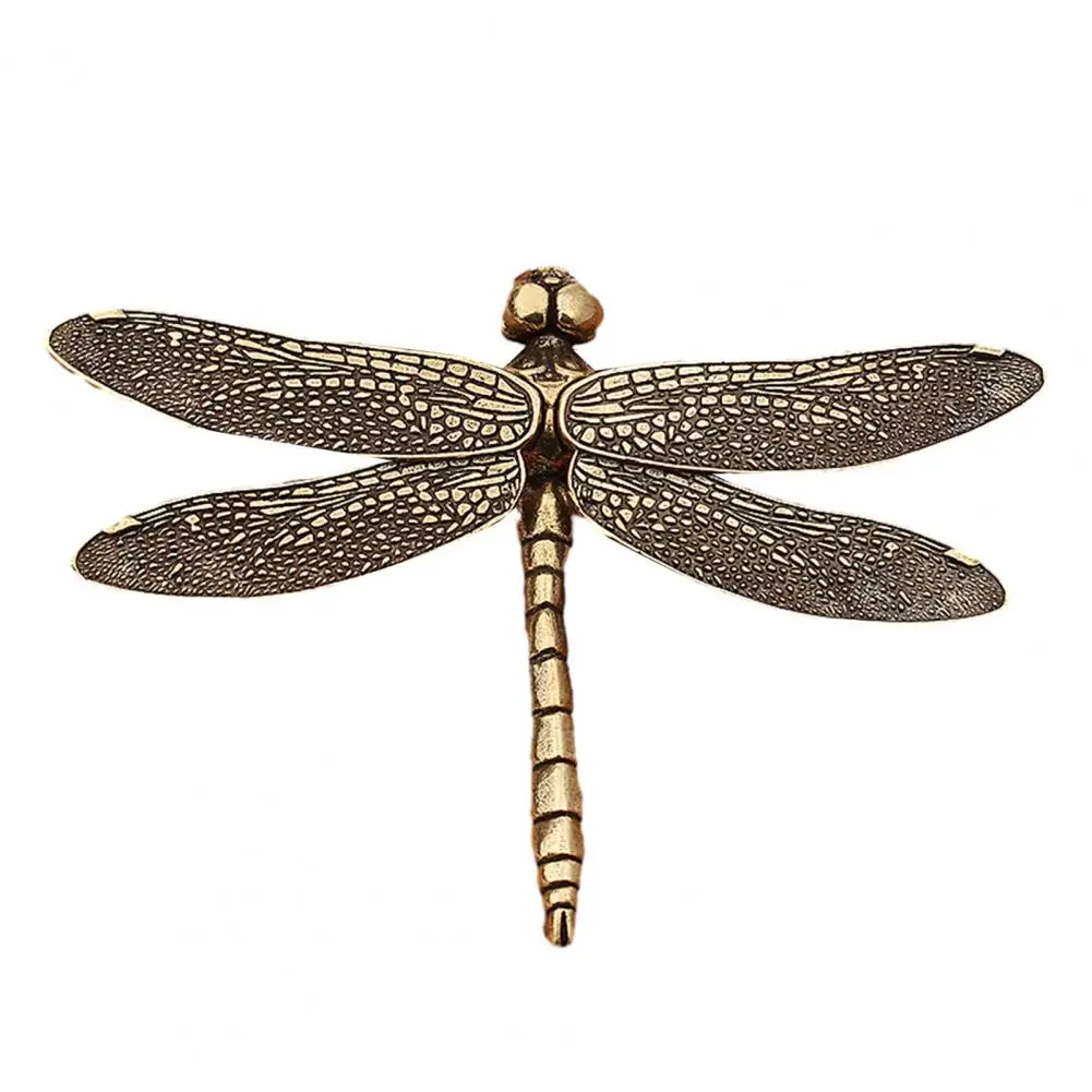 Dragonfly Wall Decoration Vintage Dragonfly Ornament Sculpture Rustic Bronze Figurine for Home Decor Collectible Display Modern