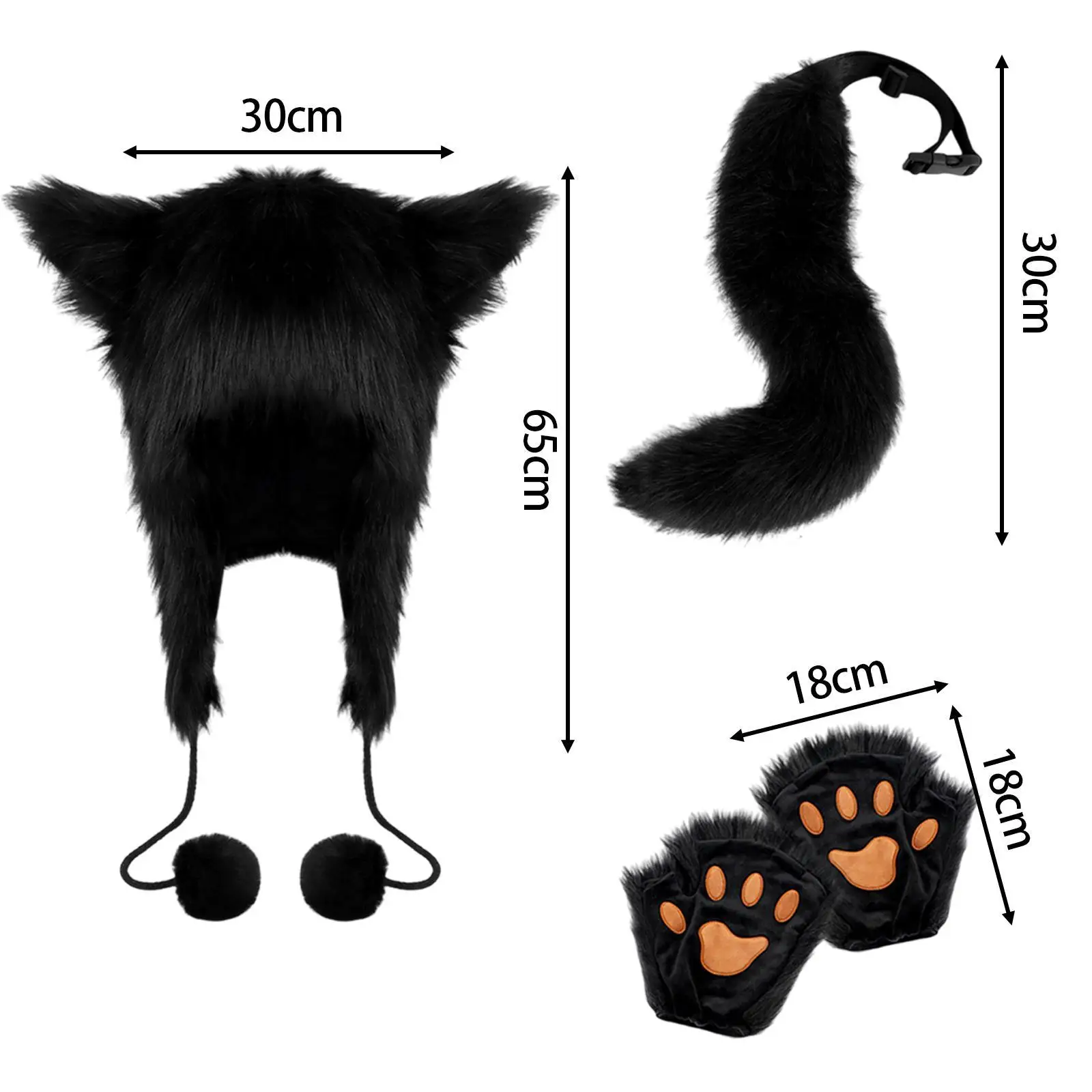 Animal Costume Role Play Paw Gloves for Stage Performance Holiday Night Club
