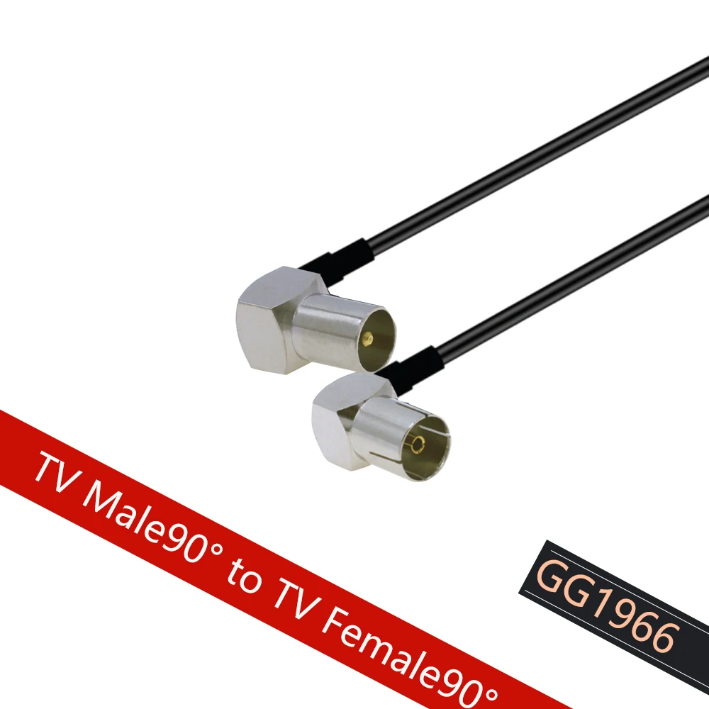 Cabo coaxial aéreo da tevê do rf do cabo coaxial do rf da trança rg174 macho de 90 graus ao adaptador fêmea do cabo 50 ohm da antena do satélite