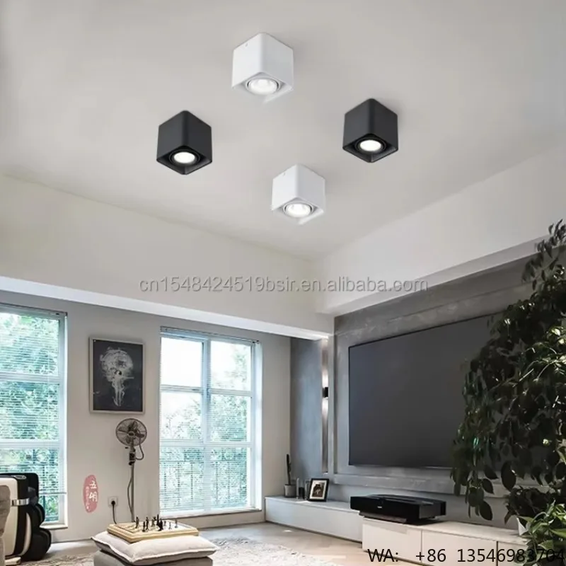 Modern 10/20/30W LED Cob Suspension Ceiling Downlight Surface Mounted Commercial Home Indoor White Black Aluminum for Hotels