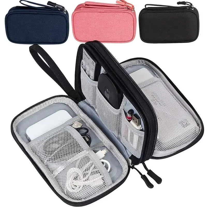 Datenkabel-Aufbewahrungstasche, wasserdicht, tragbar, mehrschichtig, Aufbewahrungstasche, Reise-Organizer, Tasche für Kabel, Kabel, USB-Ladegerät