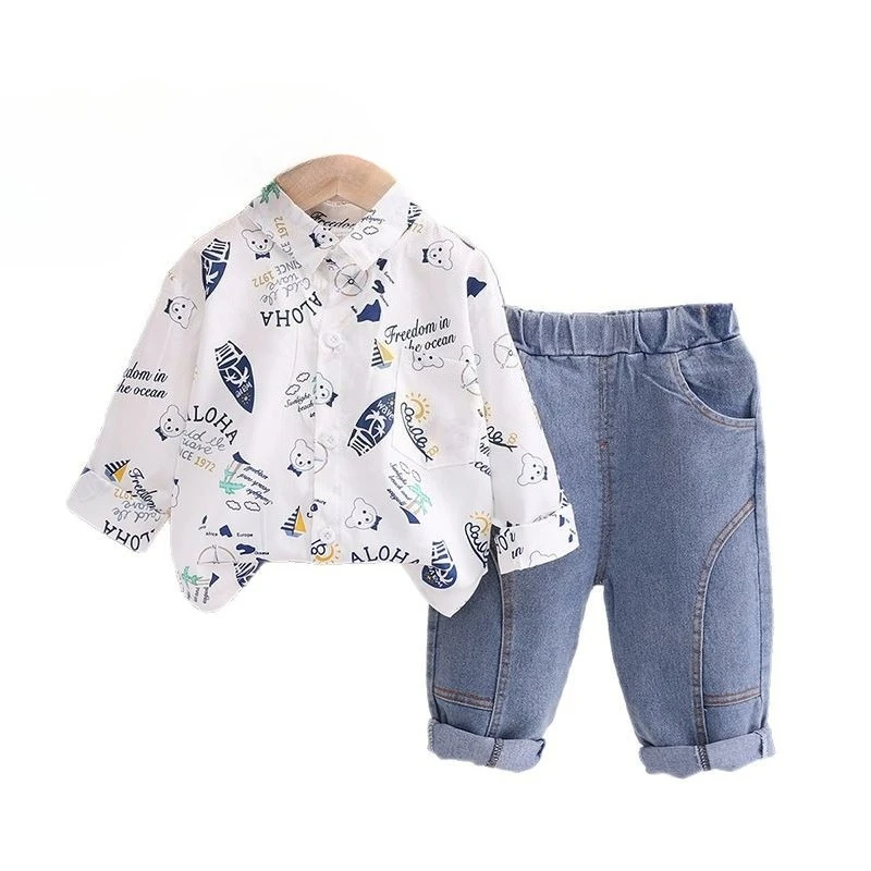 

New Spring Autumn Baby Clothes Set Children Boys Long Sleeved Shirt Pants 2Pcs/Sets Kids Clothing Infant Cartoon Sports Costume