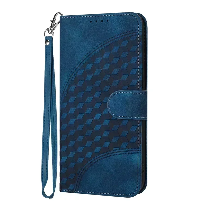 Wallet Case on For OPPO A80 5G Cover 3D Lattice Pattern Leather Flip Phone Case for Oppo A80 CPH2639 OPPOA80 A 80 A60 Coque