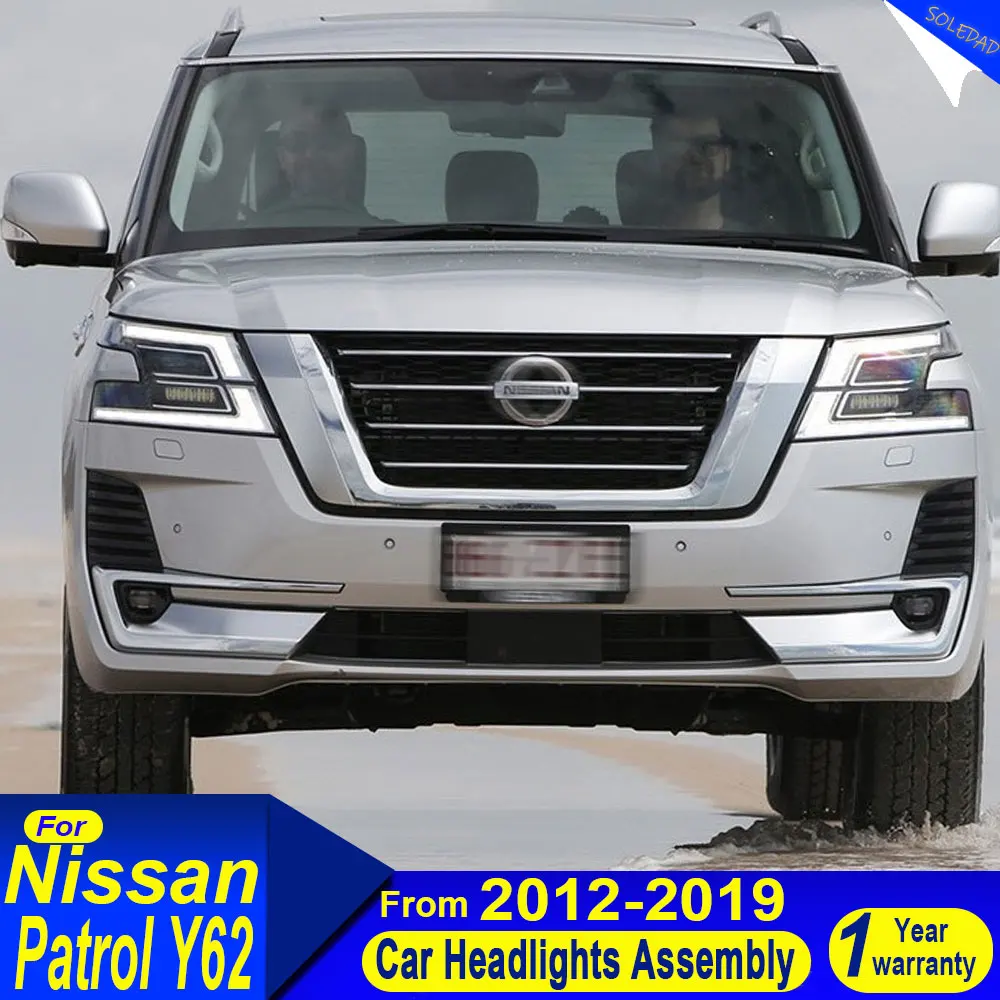 Auto Headlight For Nissan Patrol Y62 Headlight 2012-2019 Upgrade Modified New DRL Dynamic Turn Signal LED Headlight