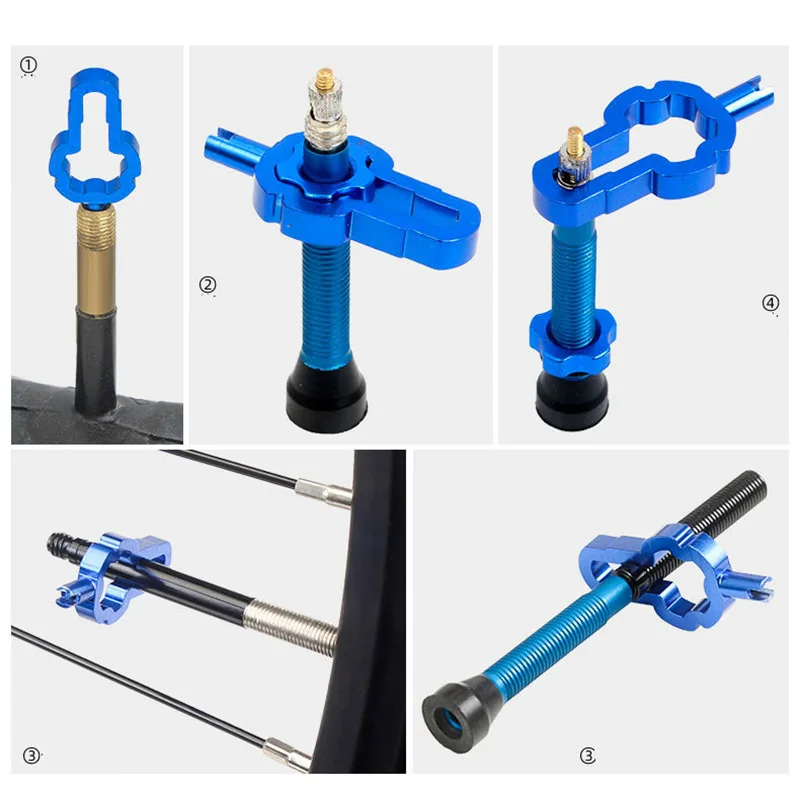 TOOPRE Bicycle Tubeless Presta Valve Schrader Valve Conversion Nut Adapter Valve Rim Conversion Nut with Installation Wrench