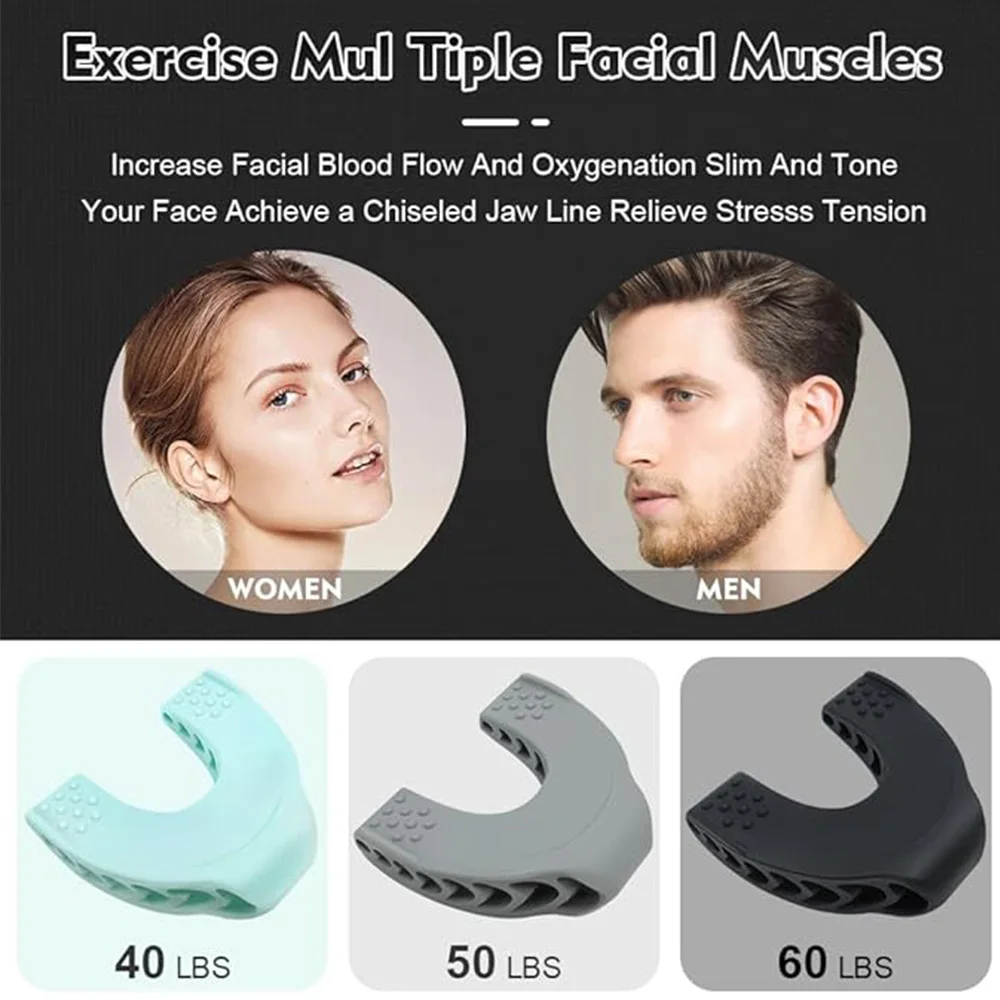 U Shape Facial Jaw Exerciser and Neck Tight Jawline, Suitable for Men and Women's Facial Muscle Double Chin Silicone Exercise