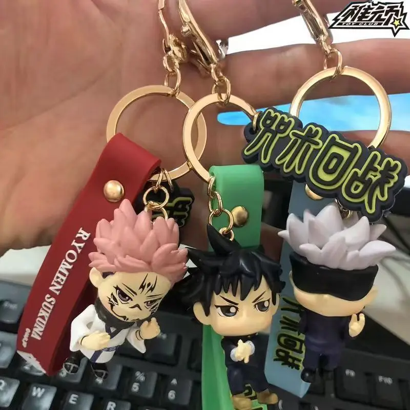 พวงกุญแจอนิเมะ Jujutsu Kaisen รุ่น Q กล่องสุ่ม โกโจ ซาโตรุ อิทาโดริ ยูจิ ของสะสม ของเล่นตกแต่งสุดเทรนดี้ ของขวัญ
