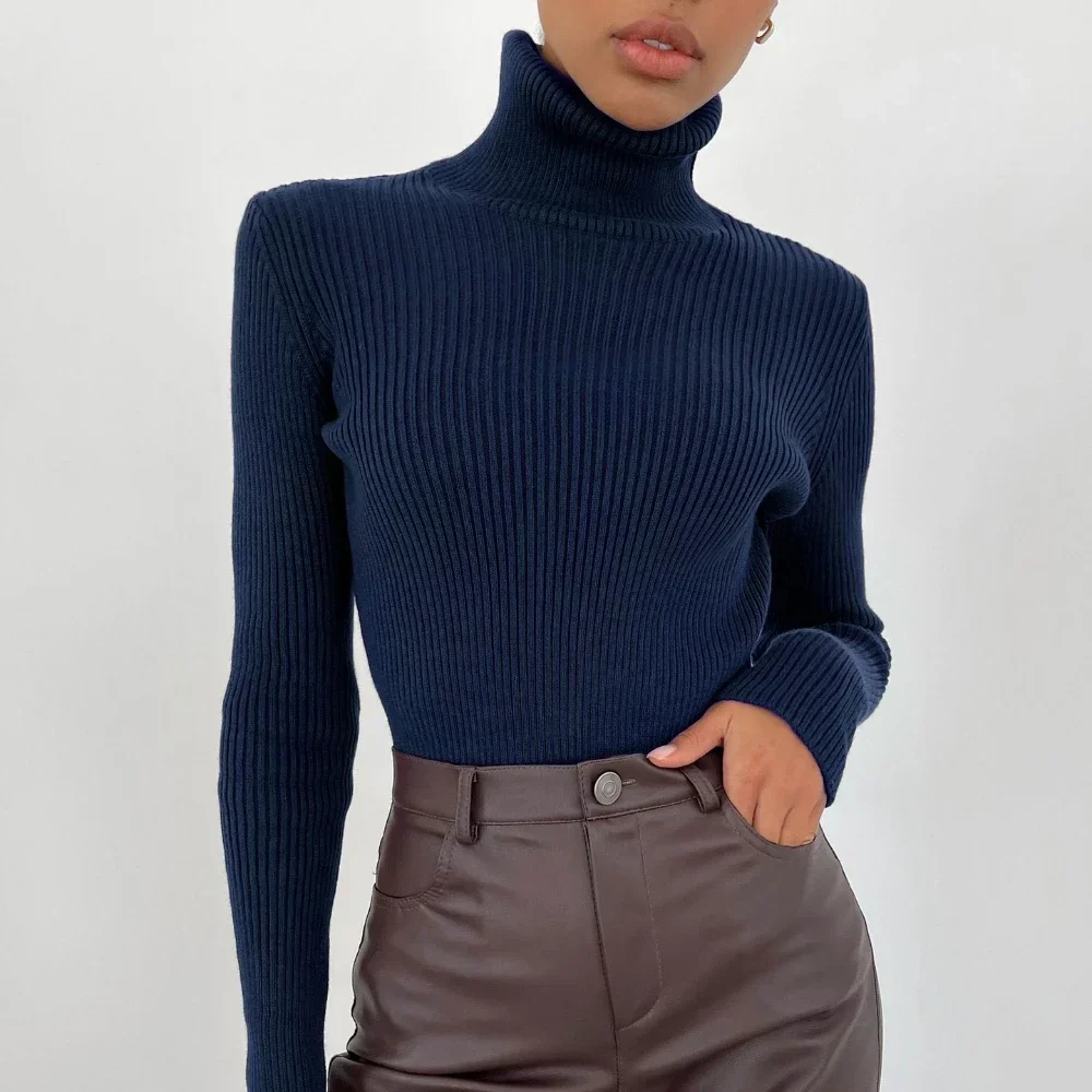 

Turtle neck knitted bottoming shirt autumn and winter sweaters turtleneck pullover woman korean fashion winter clothes women