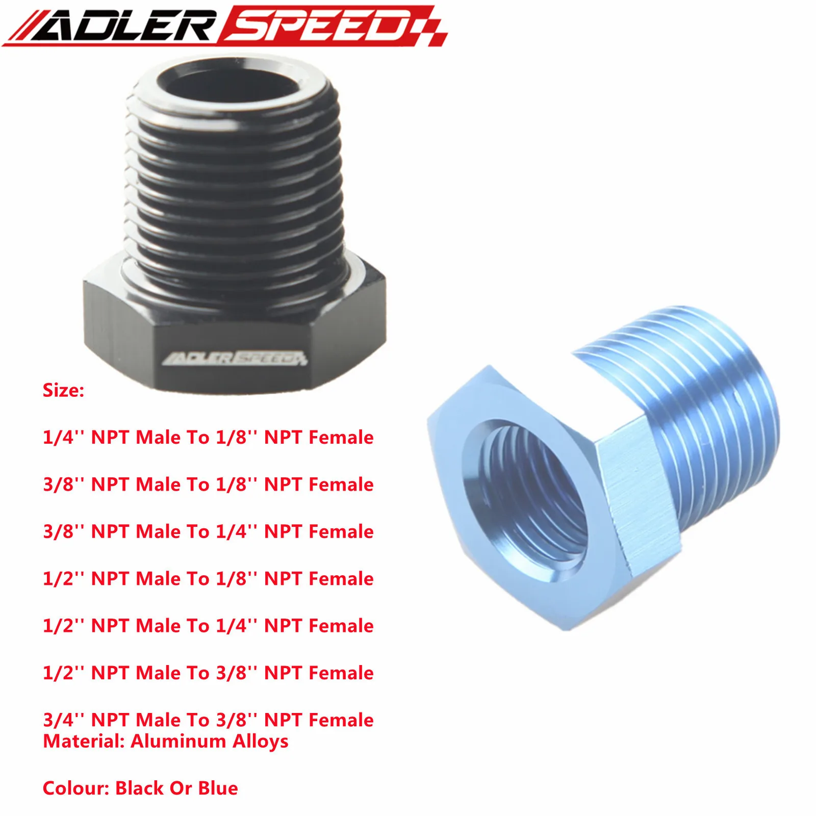 

1/4'' 3/8" 1/2" NPT Male To 1/8'' 1/4'' 3/8'' Female Oil Hose Adapter Fitting