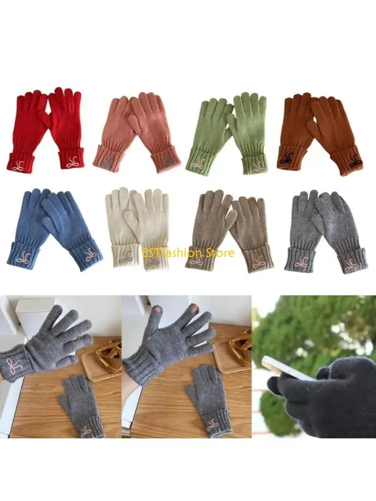 y5gc-stylish-knitted-thermal-gloves-thick-gloves-stylish-bowknot-thermal-theme-gloves-winter-warm-full-finger-gloves