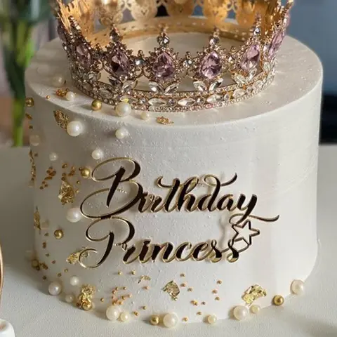 1/3/5pcs 아크릴 생일 축하 여왕 케이크 토퍼 골드 편지 케이크 사이드 장식 생일 파티 베이비 샤워 용품