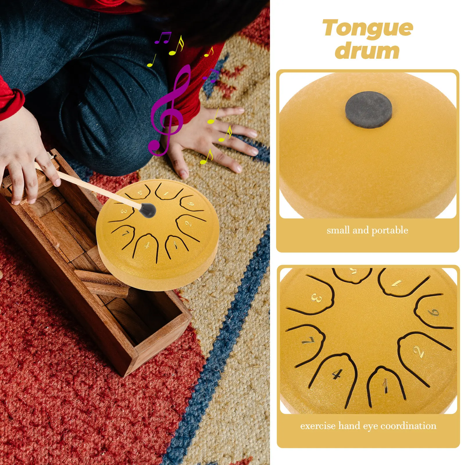 1 セットエーテルドラムミニスチールタンドラムポータブルハン - Musical Instrument With Hand のレビューと価格