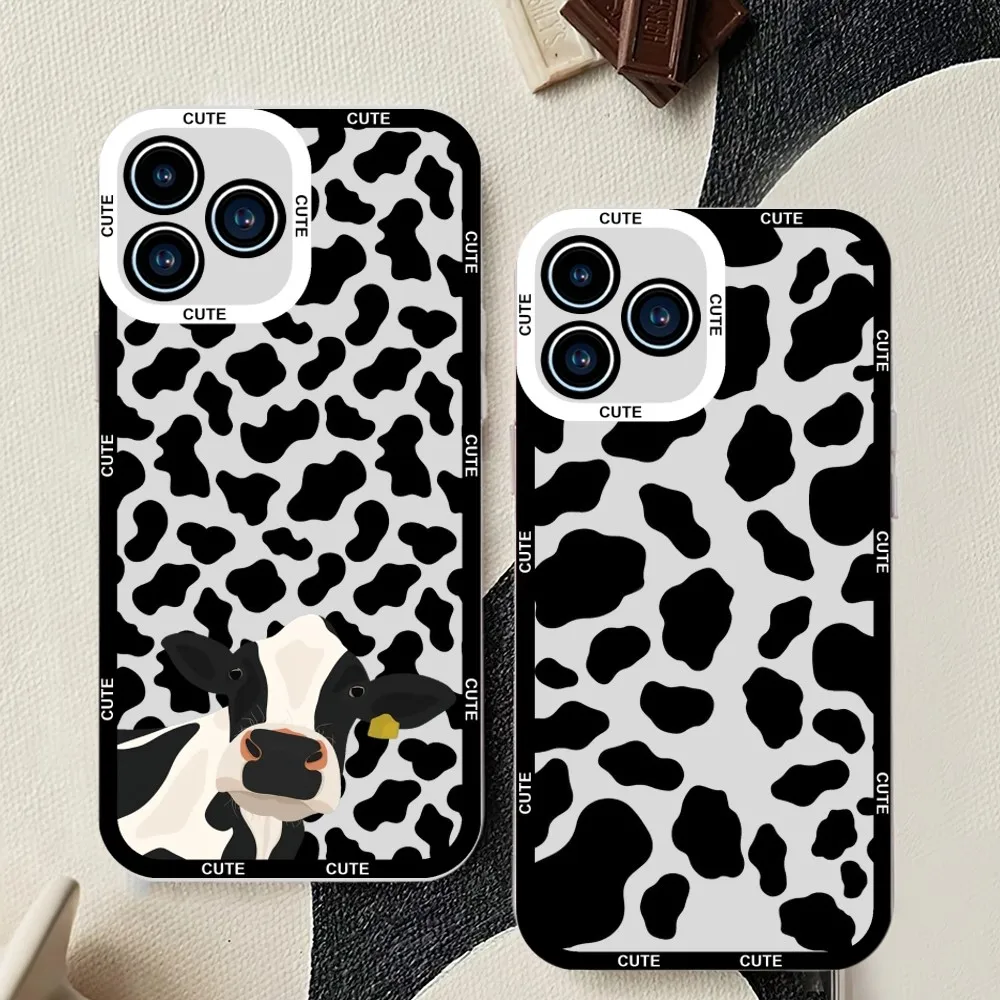 Cow Print Phone Case For Samsung Galaxy S23 S22 S21 S20 S10 Plus lite Ultra Transparent Shell