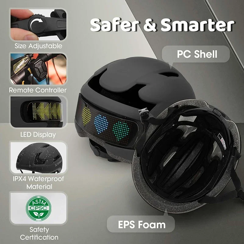 High Quality Portable Outdoor Sports Cycling Helmet Protective Adult Bicycle Road Bike Helmet with LED Screen Display