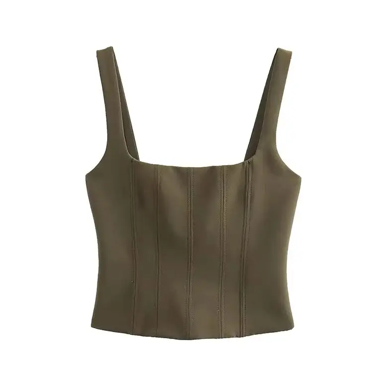 

Лето 2023, женский укороченный топ без рукавов на молнии сзади, женские сексуальные топы с открытой спиной, женские модные укороченные топы