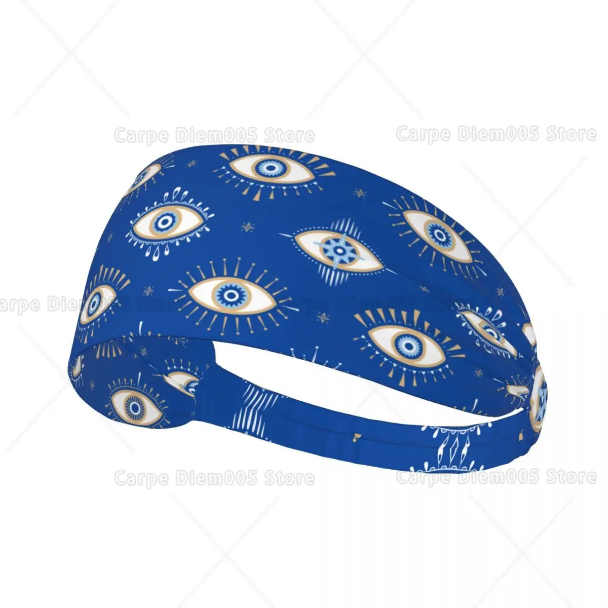 

Evil Eyes Blue Elastic Exercise Headband Head Tie,Headband for Men and Women,Hair Band for Yoga Fitness