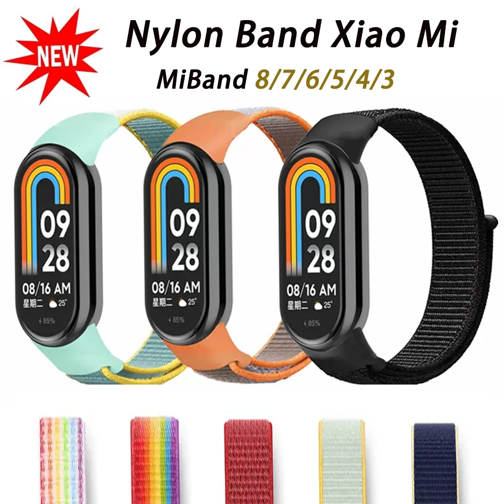 Cinturino in Nylon per xiaomi mi band 8 7 4 5 6 cinturino cinturino correa cinturino Miband braccialetto Sport loop mi band 7 6 5 4 3