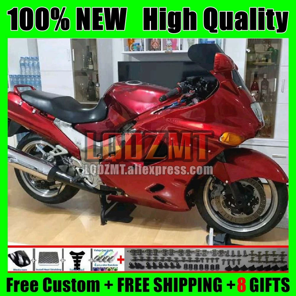 ZZR1100 For KAWASAKI NINJA ZX-11R ZX11R 93 94 95 96 65No.151 ZX11 ZZR 1100 ZX 11R 1997 1998 1999 2000 2001 Fairings Dark Red