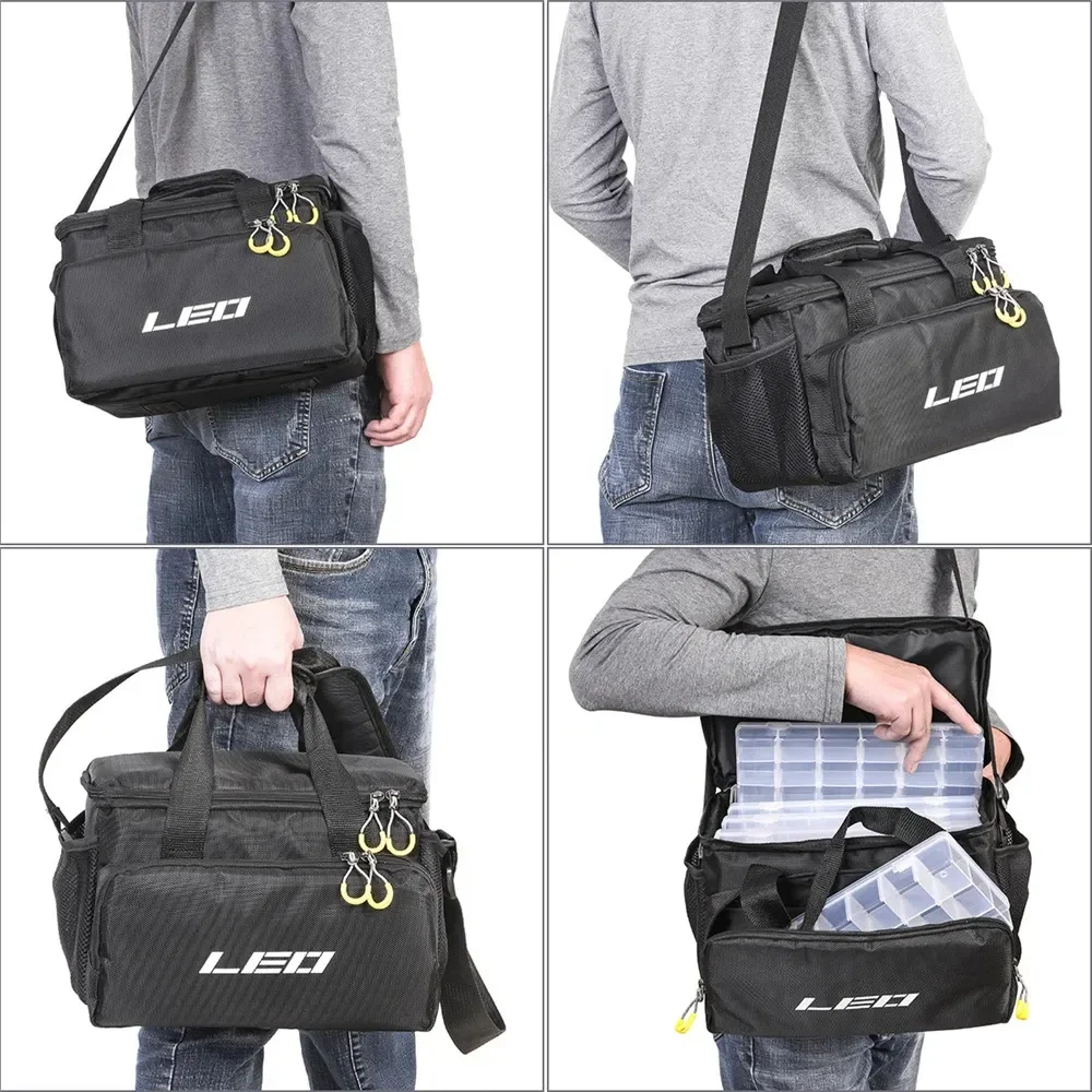 

Fishing Tackle Bag Fishing Crossbody Bag Portable Fishing Lure Reel Line Storage Case Multifunctional Men Handbag Backpack