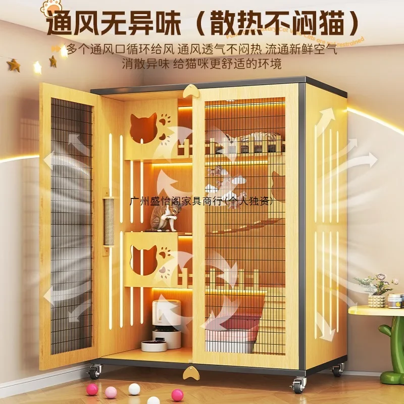 Cat villa household large free space iron mesh door cat cage nest balcony artifact universal in all seasons