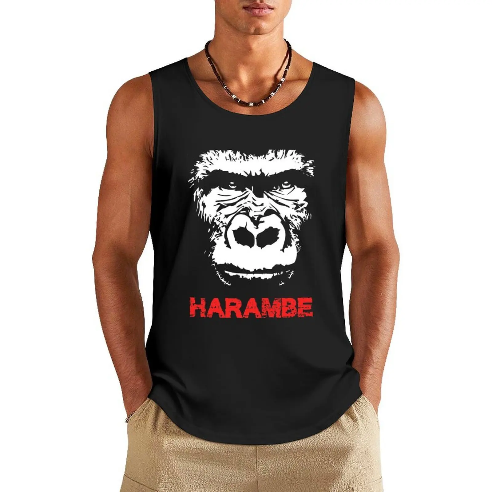 

Harambe Tank Top T-shirt sports Vest male t-shirt for man