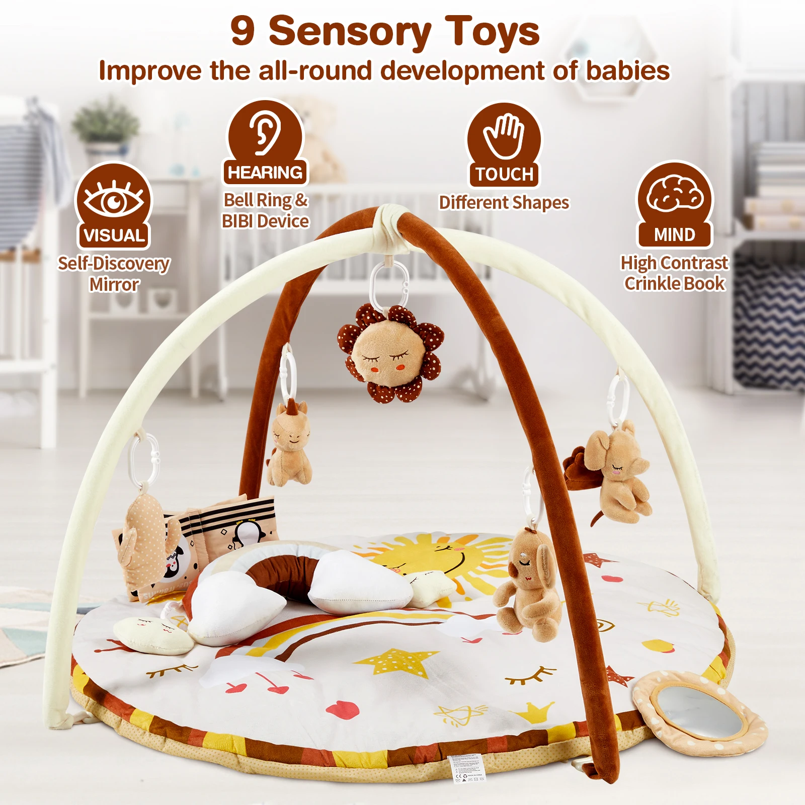 Educational Fitness Frame For Children Play Mat Rack Crawling Blanket Infant Play Rug Gift Kids Activity Mat Gym Baby Toys