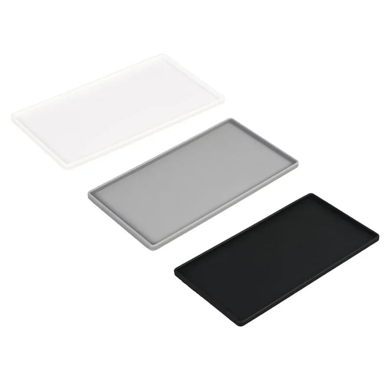 Silicone Tray Square Anti-slip Silicone Tray holder Bathroom Soap Tray Holder Coffee Tea Cutlery Holder Kitchen Trays