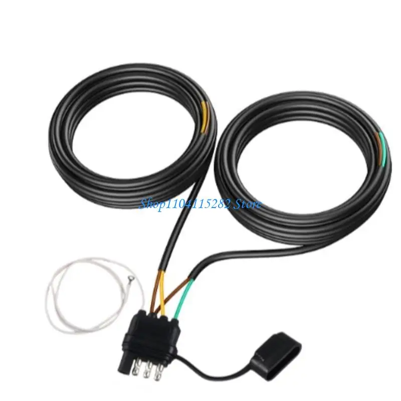 

26Ft 4 Way 5 Wire Trailer Wiring Harness With Y Connector PVC Nylon For Marine Horse ATV Trailers