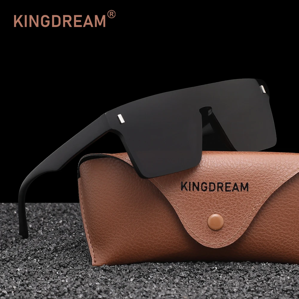 KINGDREAM Polarisierte Sonnenbrille für Männer und Frauen, randlos, quadratisch, großer Rahmen, einteilige Gläser, Brillen, Oculos de Sol