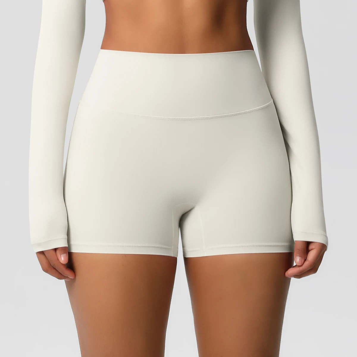 Damen-Sportshorts, Yoga-Shorts, nacktes Gefühl, hohe Taille, Yoga-Shorts, Push-Up, Fitness-Leggings, Bauchkontrolle, Yoga, schmale Shorts – Detail 20