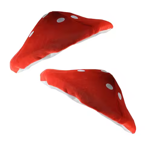 2 Pcs Mushroom Cap Plush Novelty Hat Funny Kids Hats Costume Dress up Red Accessory Decor Headgear