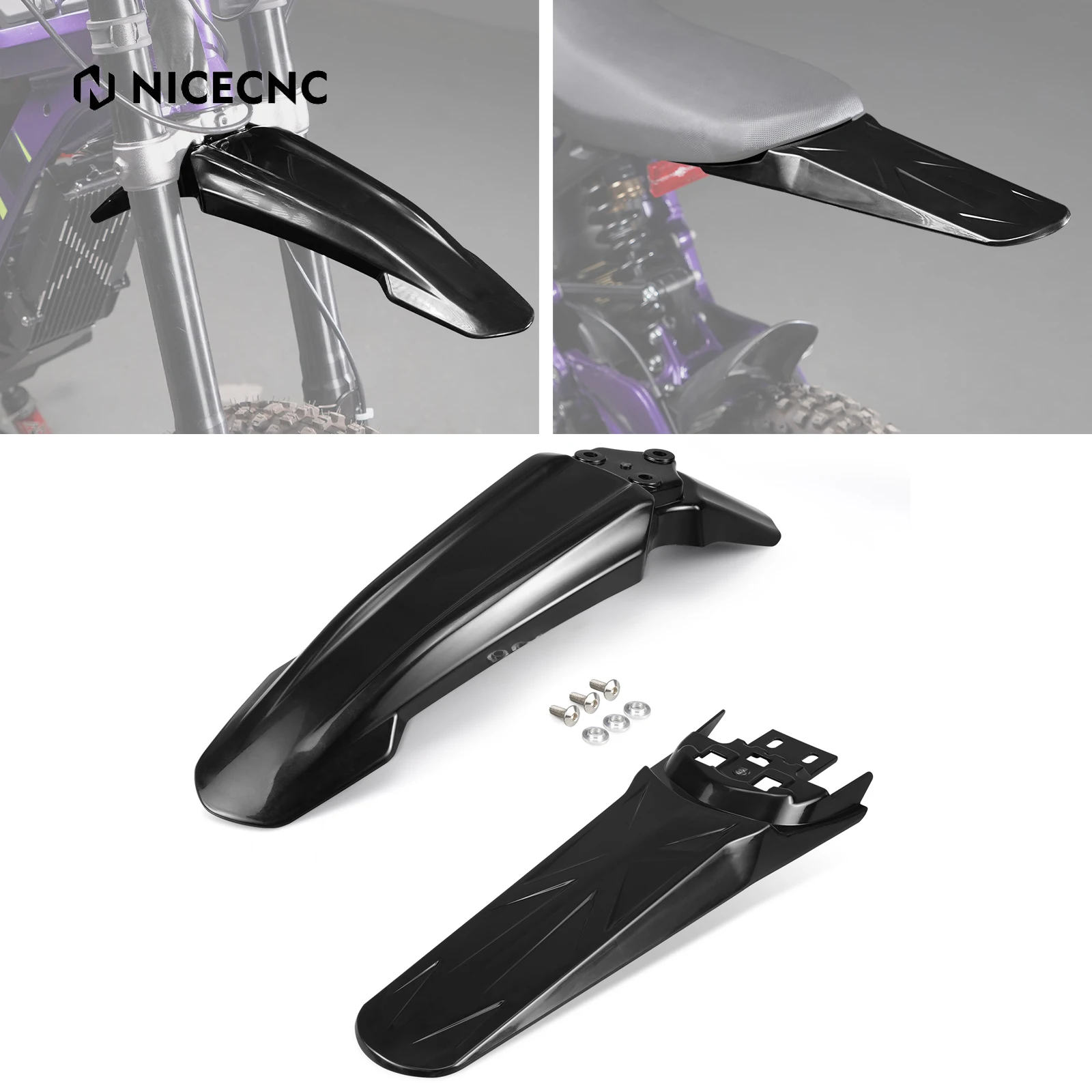 

NICECNC For Sur-Ron Light Bee X For Sur-ron Light Bee S Front Rear Fender Mudguard Extended Mud Guard Electric Dirt Bike