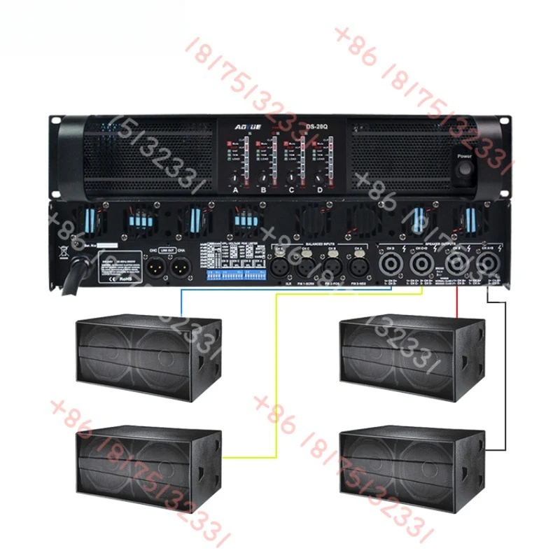 Class Td 4 Channel 10000 Watt Professional Audio Amplifier for Subwoofer