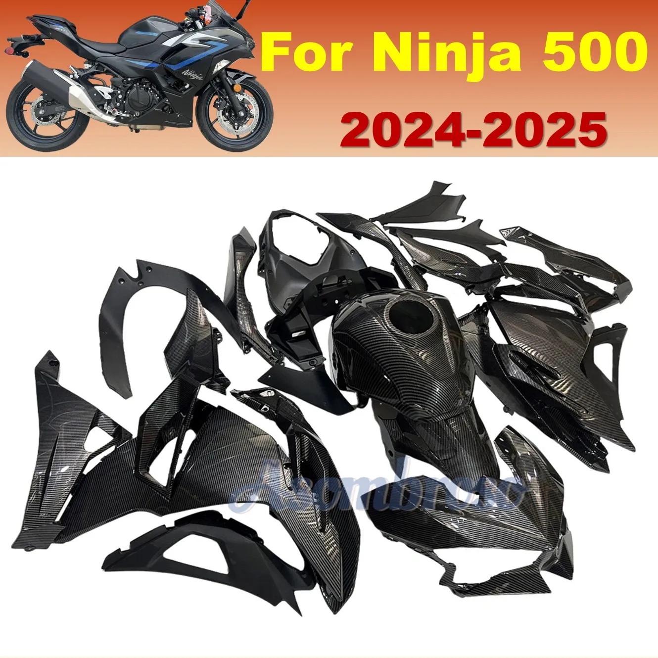 Motorcycle Parts Plastics Body Kit For Kawasaki 2024 - 2025 Ninja500 Carbon Fiber Look Bodywork Panel set Ninja 500 24 25 EX500
