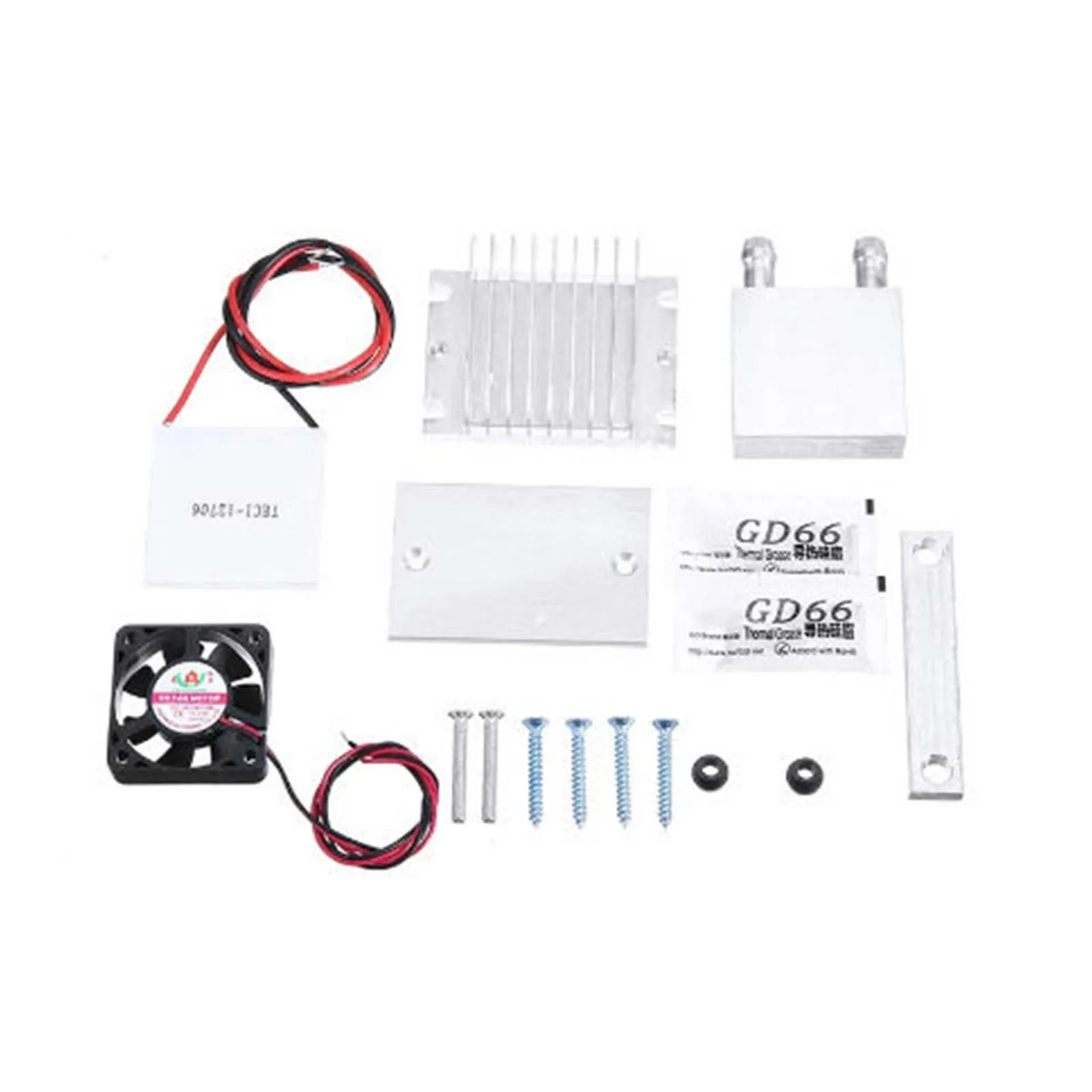 60W Fan Cooling System TEC1-12706 Peltier Module Water Cooler DIY Temperature Control Kit for Electronic Device Heat Dissipation