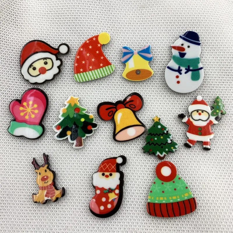 20Pcs New Cute Mini Christmas Collection Series resina Flatback Cabochon Scrapbook Kawaii abbellimenti accessori