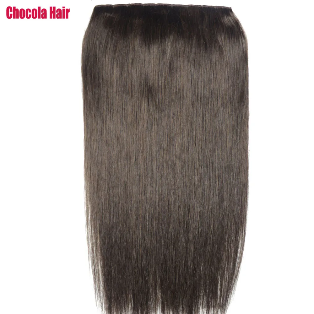 Chocola  Brazilian Remy Clip in Human Hair Extensions 1pcs set Clip In Human Hair Extensions Dark Colors