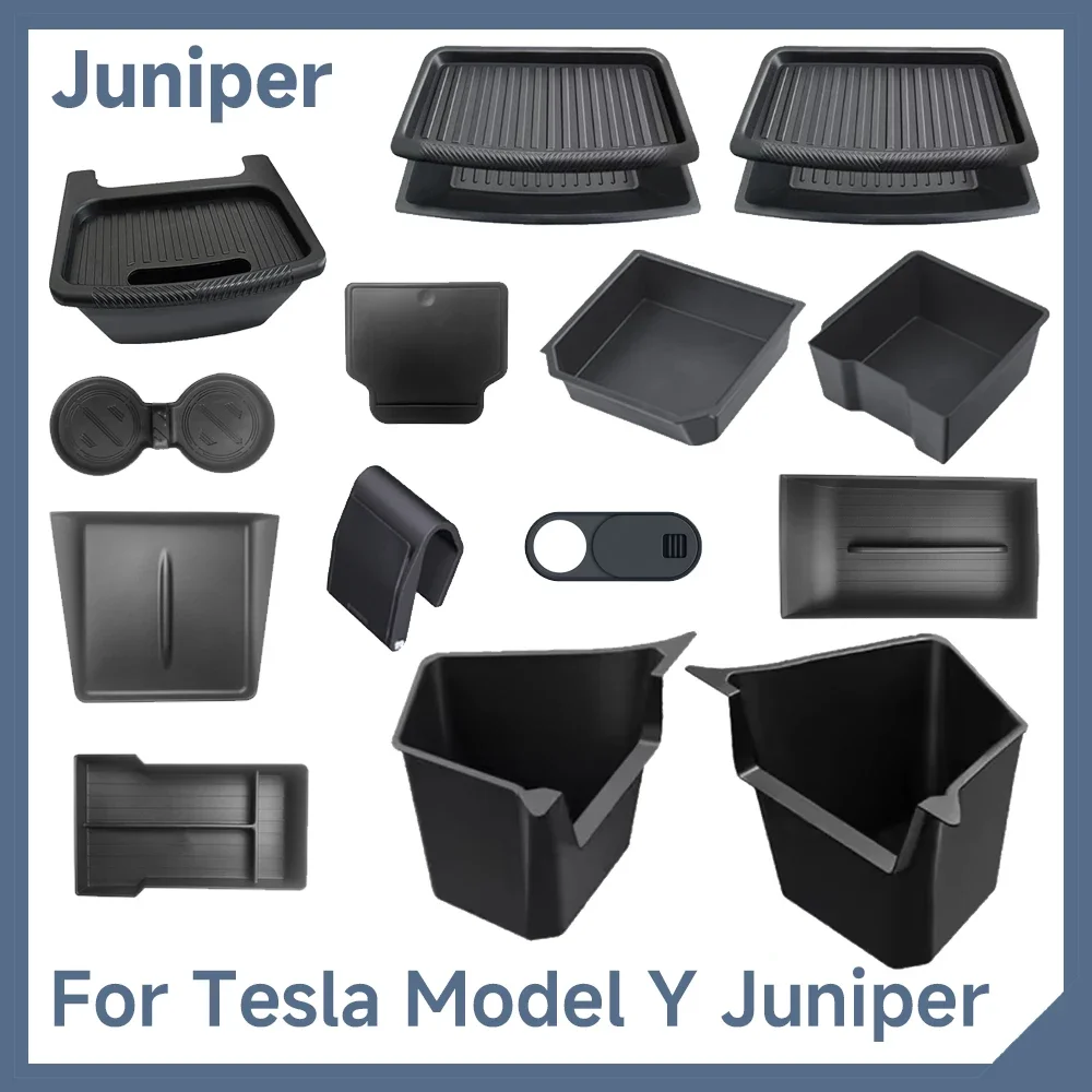 

For Tesla Model Y Juniper 2025 2026 Storage Box Set Center Console Trunk Seat Storage Box For Tesla Model Y Juniper Accessories