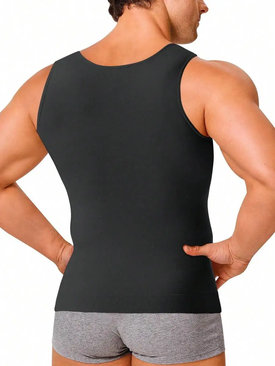 

Mens Sleeveless Compression Tank For Abdomen Contouring, Slimming Body Shaping Undershirt During Exercise