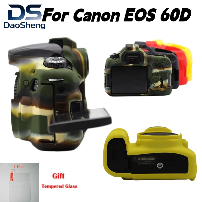 Micro single case, For Canon EOS 60D SLR Protective Cover 60D Camera bag anti-drop Protective Case + 1PCS Free Tempered Film