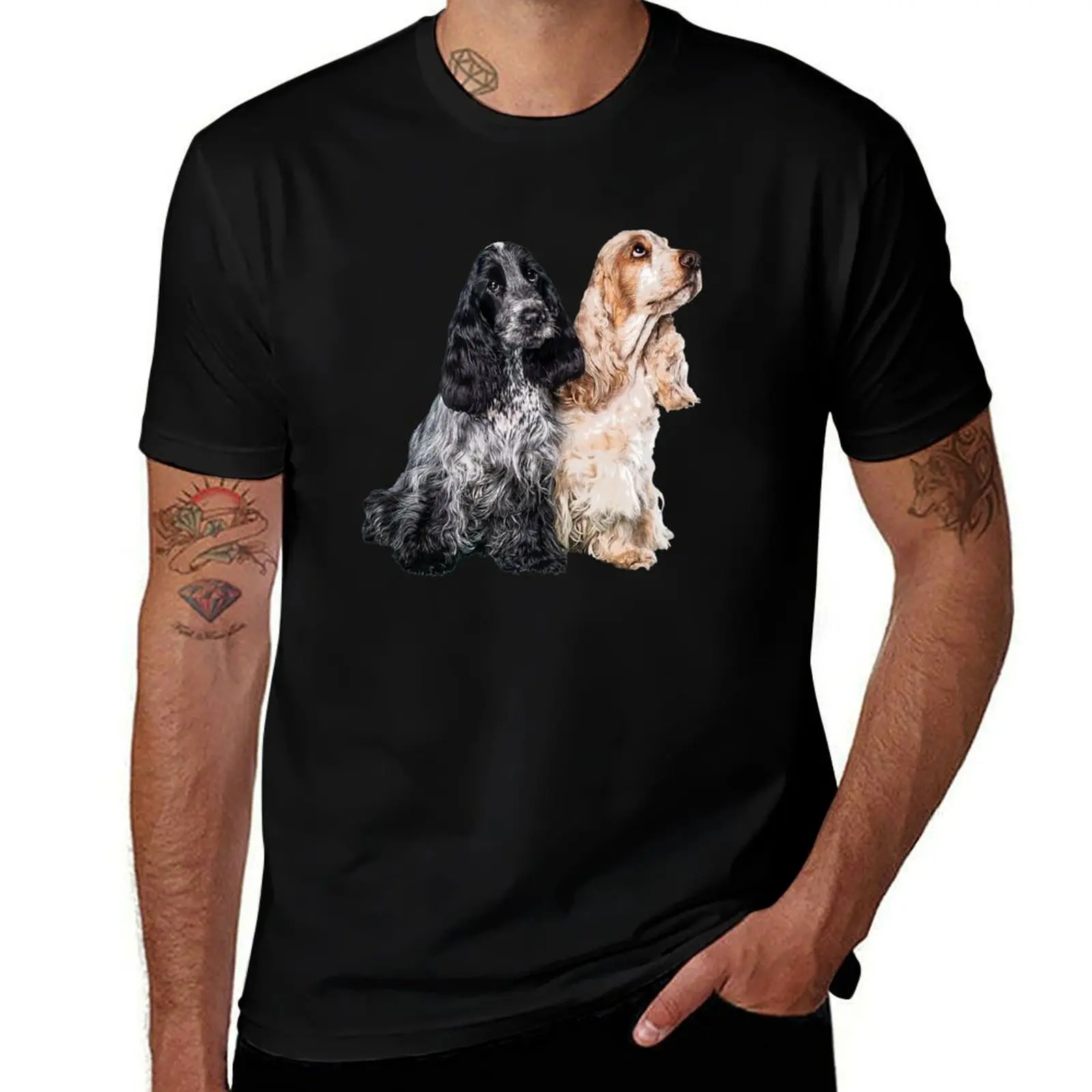 Cocker Spaniel Blue Roan Orange Roan Cute Puppy Dogs T-Shirt t shirts for man slim fit T-Shirt