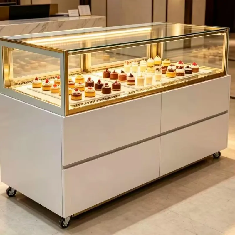 Single-layer Drawer Storage Cake Display Refrigerator Warm Light