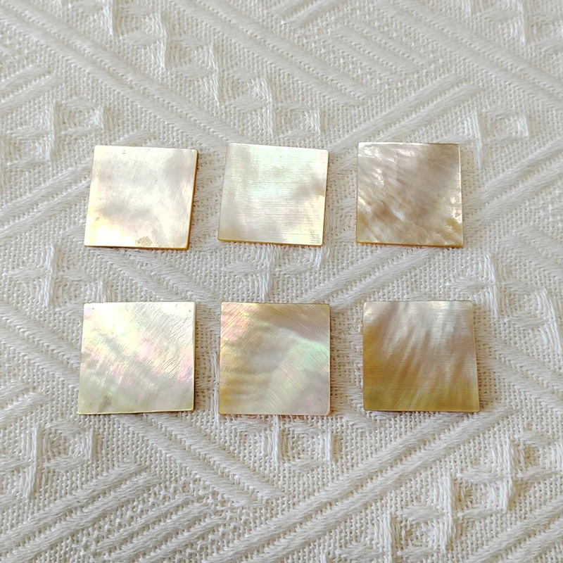 6 PC Mother Of Pearl Golden Piece Natural Abalone Shell Slice DIY Musical Instruments Accessories And Wood Inlay Carved Material