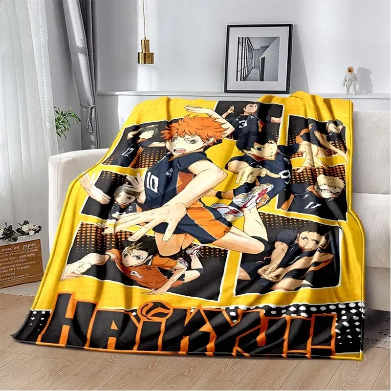 Anime Haikyuu Cartoon Volleyball Blanket Flannel Soft Throw Blanket for Home Bedroom Bed Sofa Picnic Travel Office Throw Blanket