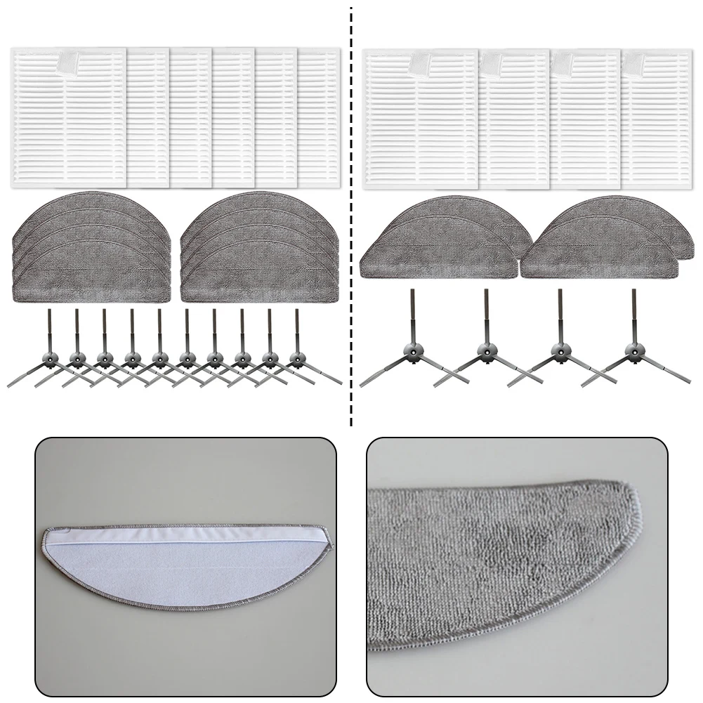 1 ensemble de filtres tissus de vadrouille brosses latérales pour aspirateur robot Vyzzle D10 outils de nettoyage ménager brosse filtre Kit de tissu de vadrouille