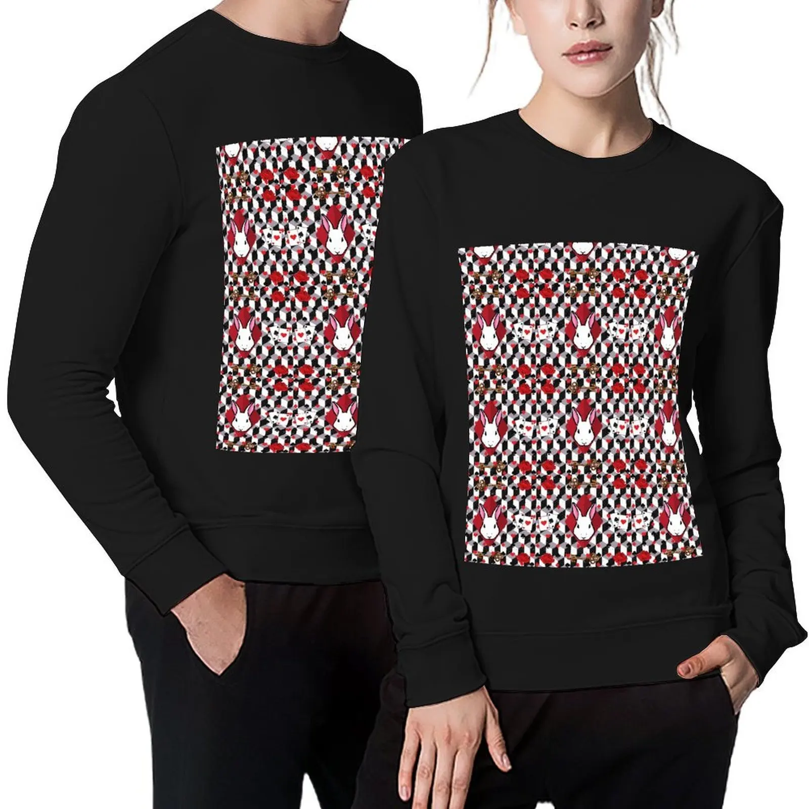 

Follow The White Rabbit Pullover autumn jacket men men's sweat-shirt set men's clothes aesthetic clothing oversize sweatshirts