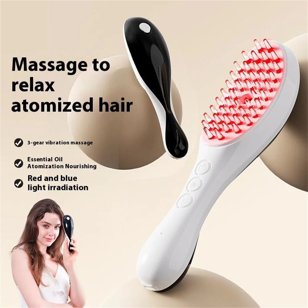 10000RPM Red Light Scalp Massager Comb Ionic Hair Liquid Guide Brush 180mAh 98g Portable Head Meridian Massage Care Tool
